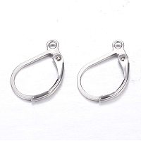 UNICRAFTALE 200pcs(100pairs) Stainless Steel Leverback Earring Finding with Loop 1mm Pin Bezel Earring Components Hoop Earring for Jewelry Making 16x10.5x2mm, Hole 1.5mm