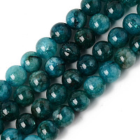 Honeyhandy Natural Quartz Beads Strands, Dyed & Heated, Imitation Apatite, Round, Teal, 8~8.5mm, Hole: 1.2mm, about 47pcs/strand, 15.16 inch(38.5cm)