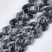 ARRICRAFT Natural Kambaba Jasper Beads Strands, Faceted, teardrop, 18x13~13.5x5.5~6mm, Hole: 1.2mm, about 11pcs/strand, 7.8 inches