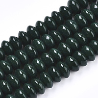 Opaque Solid Color Glass Beads Strands, Rondelle, Dark Slate Gray, 8.5x5mm, Hole: 1.2mm, about 91~95pcs/strand, 15-3/4 inch~16-1/8 inch(40~41cm)