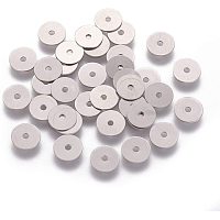 UNICRAFTALE 200Pcs Flat Disc Round Spacer Beads Stainless Steel Loose Stopper Beads Blank Beads for Bracelet Necklace Jewelry Making 6x0.3mm, Hole 1mm