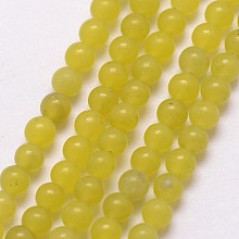 Arricraft Natural Peridot Beads Strands, Round, 3~3.5mm, Hole: 0.7mm, about 115~125pcs/strand, 16 inches