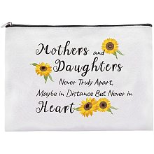 FINGERINSPIRE Mom Makeup Bag, 9x7 Inch Cosmetic Zipper Pouch, Cosmetic Bag Travel Make Up Pouch for Mom & Daughter Gift - Mothers and Daughters Never Truly Apart, Maybe in Distance But Never in Heart