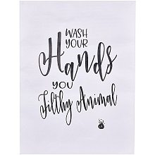 CREATCABIN Wash Your Hands You Filthy Animal Sign Unframed Art Print Minimalist Canvas Art Word Wall Decor Poster Funny Signs Modern Artwork for Bathroom Restroom Playroom Bedroom 11.8 x 15.7inch