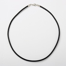 Honeyhandy Cowhide Leather Necklace Making, with Brass Lobster Claw Clasps and Brass Cord Ends, Platinum Metal Color, Black, 46x0.3cm