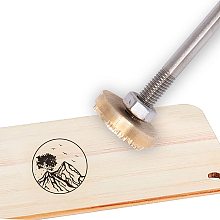 OLYCRAFT 1.2 Inch Wood Branding Iron BBQ Heat Stamp with Brass Head and Wood Handle for Wood, Leather and Most Plastics - Tree on The Summit