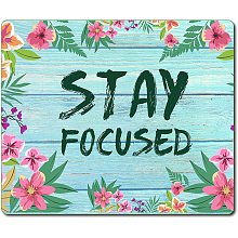 CREATCABIN Mouse Pads Stay Focused and Flower with Stitched Edges Waterproof Mouse Mat Pad Desk Accessories Premium-Textured Non-Slip Rubber Base Mouse pad Laptop Computer Office 9.5 x 7.9 Inch