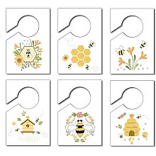 CREATCABIN 6Pcs Bee Closet Label Dividers Clothing Rack Size Dividers Hanger Dividers for Clothing Rectangular Shower Registry Nursery Closet Organizer Dividers Gift Supplies for Girl Boy