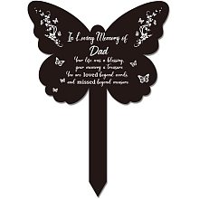 GLOBLELAND Memorial Remembrance Plaque Stake Acrylic Plaque Memorial Commemoratory Sign Garden Remembrance Decoration for Dad's Funeral Anniversary