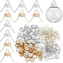 arricraft About 100 Sets Round Ornament Cap, Aluminum Christmas Ornament Cap Replacement Hangers Caps for Glass Porcelain Ceramic Christmas DIY Decorations