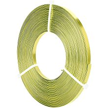 BENECREAT 32FT 5mm Wide Flat Jewelry Craft Wire 18 Gauge Aluminum Wire for Bezel, Sculpting, Armature, Jewelry Making - Green Yellow