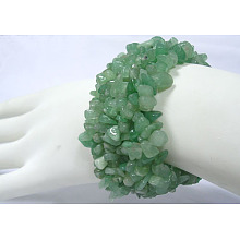 Honeyhandy Elastic Bracelet, Green Aventurine, about 5.1cm in diameter