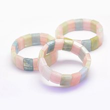 Honeyhandy Natural Morganite Stretch Bracelets, 2-1/8 inch(53mm)