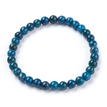 Honeyhandy Natural Apatite Stretch Bracelets, Round, 2-1/8 inch(5.5cm)