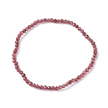 Honeyhandy 3mm Natural Garnet Beads Stretch Bracelet for Girl Women, Inner Diameter: 2-1/4 inch(5.65cm), Beads: 3mm