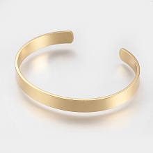 Honeyhandy Brass Cuff Bangle, Real 18K Gold Plated, 1-3/4 inchx2-3/8 inch(48x59mm)