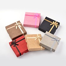 Honeyhandy Square Cardboard Bracelet Boxes, Mixed Color, 9.1x9.2x2.2cm