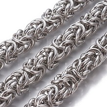 Honeyhandy 304 Stainless Steel Byzantine Chains, Unwelded, Stainless Steel Color, 11~11.5mm