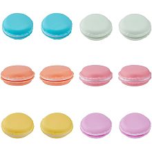 12Pcs 6 Colors Mini Macaron Jewelry Storage Cases Women Girls Gift Storage Cases Portable Cute Organizer Containers for Earrings Rings Bracelets Organization And Home Storage