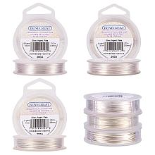 BENECREAT 3 Rolls 20-Gauge/24-Gauge/28-Gauge Tarnish Resistant Silver Coil Wire, 33-Feet/98-Feet/328-Feet