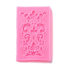 Honeyhandy Retro Embossed Corner Fondant Molds, Cake Border Decoration Silicone Molds, for Chocolate, Candy, UV Resin & Epoxy Resin Craft Making, Hot Pink, 93x58x7.5mm, Inner Diameter: 11.5~27x12.5~45mm