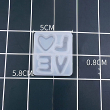 Honeyhandy Silicone Molds, Resin Casting Molds, For UV Resin, Epoxy Resin Jewelry Making, Love, White, 58x50x8mm