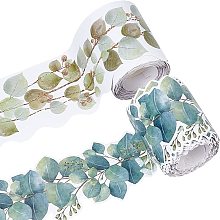 GLOBLELAND 2 Style 49.21ft Eucalyptus Bulletin Board Trim Leaves Scalloped Rolled Border Trim Greenery Bulletin Board Borders for Home Classroom School Office Decor