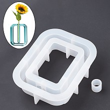 Honeyhandy Vase Silicone Molds, for Plant Propagation Hydroponic Plants, Resin Casting Molds, Epoxy Resin Making, Rectangle, White, 168x127x39mm, Fit for Test Tubes (DIY-K040-04)