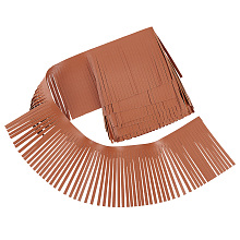 PandaHall Elite 2 Meters PU Imitation Leather Tassels Trimming, for Costume Accessories, Peru, 100~105x0.5mm