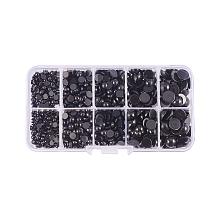 PandaHall Elite 760pcs 4mm-10mm Round Doll Eyes Assorted Size Resin Flat Back Cabochon Stuffed Toy Eyes for Bears Dolls DIY Making, Black