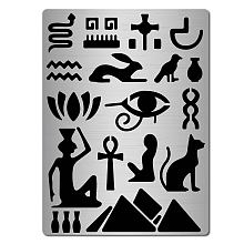 GORGECRAFT Metal Egyptian Symbol Stencil Stainless Steel Animal Hieroglyphics Stencils Cutouts Papyrus Eye of Horus Painting Reusable Template for Painting, Wood Burning, Pyrography and Engraving