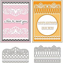 GLOBLELAND 2 Sets Lace Mesh Trim Cutting Dies for Card Making Lace Border Carbon Steel Embossing Stencils Template for Decorative Embossing Paper Card DIY Scrapbooking Album Craft