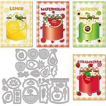 Fruit Labels Cutting Dies Lemon Watermelon Strawberry Metal Die Cut Fruit Shapes Carbon Steel Embossing Template for Card Making Paper Scrapbooking Photo Album Decorative