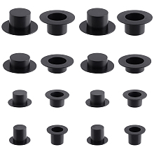 AHANDMAKER 40 Pcs Black Mini Top Hat, 4 Sizes Plastic Mini Magician Top Hats Small Ornaments Hats for DIY Crafts Christmas Snowmen Party Gift Accessory Cupcake Decoration Pet Photo Props