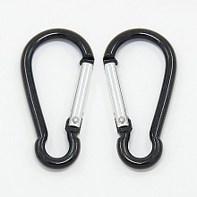 Honeyhandy Aluminum Rock Climbing Carabiners, Key Clasps, Black, 50x24x4mm