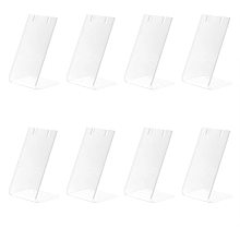 Pandahall Elite 10pcs Single Pair Earring Holder L-Shape Jewelry Displays Marketing Holders Acrylic Necklace Stand for Jewelry Dangling Slant Back Display 1.3x1.7x3”