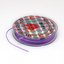 Honeyhandy Flat Elastic Crystal String, String Cord Crystal Threads, Medium Purple, 0.6mm, about 10.93 yards(10m)/roll