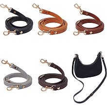 CHGCRAFT 5Pcs 5 Colors 49Inch Adjustable Bag Straps Quality Leather Adjustable Shoulder Strap with Alloy Swivel Clasps for Handbag Shoulder Bag Crossbody Bag Purse, 0.47 Inches Width