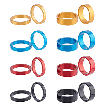 SUPERFINDINGS 32Pcs Aluminum Alloy Bicycle Headset Spacer, Bicycle Accessories, Mixed Color, 34x10mm