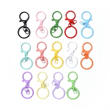 Honeyhandy Alloy Keychain Clasps, with Iron Key Rings, Mixed Color, 65mm