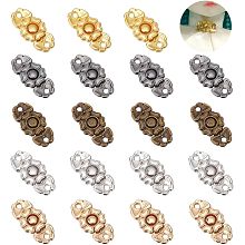 NBEADS 80 Sets 5 Colors Flower Alloy Snap Lock Clasps, Metal Cloak Clasp Fasteners Closure Decorative Sew on Hooks and Eyes Sewing Fasteners for Sewing Clothing Bags DIY Crafts