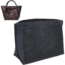 WADORN Felt Purse Organizer Insert, Multi-Pocket Handbag Organizer Folding Tote Bag Inside Rectangle Bag in Bag Zipper Shoulder Bag Interior Shaper for Longchamp Le Pliage, 10.4x5.1x7.49Inch