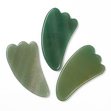 Honeyhandy Natural Green Aventurine Gua Sha Boards, for Scraping Massage and Gua Sha Facial Tools, Petaloid, 95x54x6mm