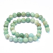 Honeyhandy Natural Amazonite Beads Strands, Round, 10mm, Hole: 0.8mm, about 38~41pcs/strand, 15.7 inch(40cm)