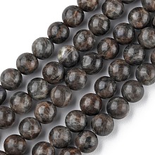 Honeyhandy Natural Labradorite Beads Strands, Round, 8mm, Hole: 0.8mm, about 44~47pcs/strand, 14.80~14.96 inch(37.6~38cm)