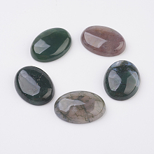 Honeyhandy Natural Indian Agate Flat Back Cabochons, Oval, 40x30x8.5mm