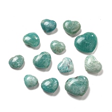 Honeyhandy Natural Amazonite Home Heart Love Stones, Pocket Palm Stones for Reiki Balancing, 24.5~41x27.5~49x12~18mm