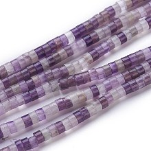 Honeyhandy Natural Amethyst Beads Strands, Heishi Beads, Flat Round/Disc, 4~4.5x2.5mm, Hole: 0.7mm, about 167pcs/strand, 15.43 inch(39.2cm)