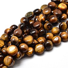 Honeyhandy Natural Tiger Eye Nuggets Beads Strands, Tumbled Stone, 4~8x6~9x5~7mm, Hole: 1mm, about 15.3 inch~15.7 inch