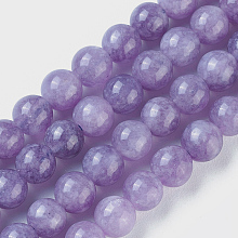 Honeyhandy Natural Gemstone Beads Strands, Round, Medium Purple, 8mm, Hole: 1.2mm, about 46~48pcs/strand, 14.8 inch~15 inch(37.5~38cm)